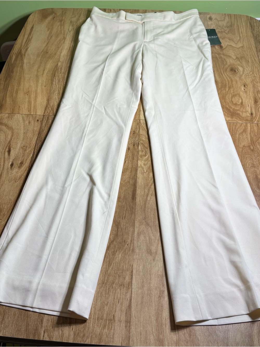 NWT $115 USD LRL Ralph Lauren Ivory Lined Pants Stretch 32x33 Womens Size 6